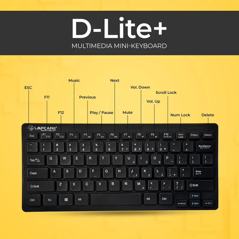 LAPCARE WIRELESS KEYBOARD MINI D-LITE PLUS BLACK view 7